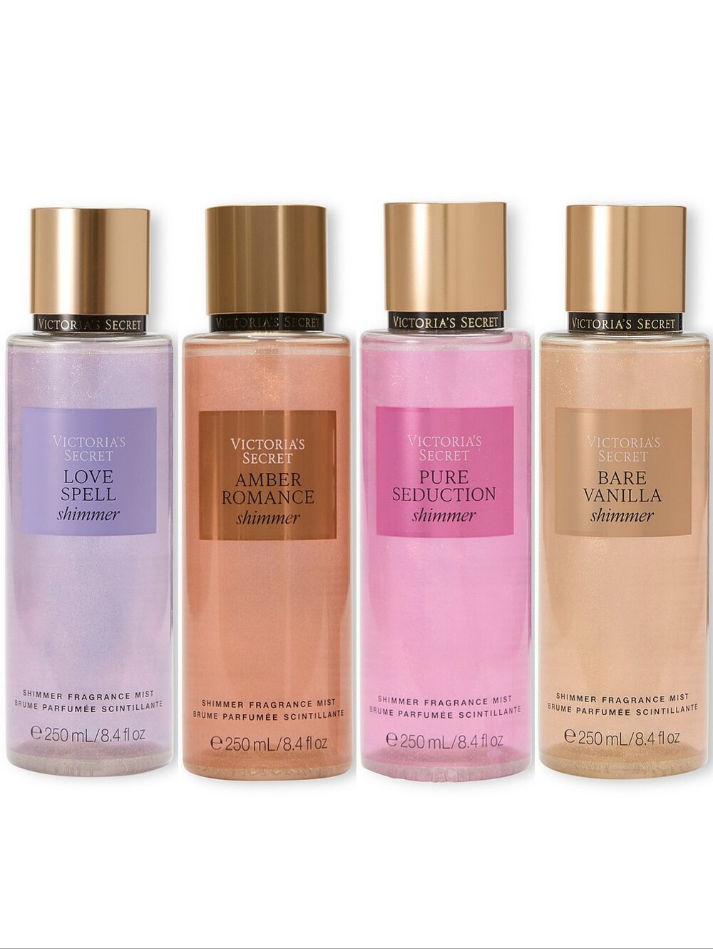 Victoria's Secret Fragrance Shimmer Body Mist Set of 4 NEW Core Classic Scents - Picture 1 of 5